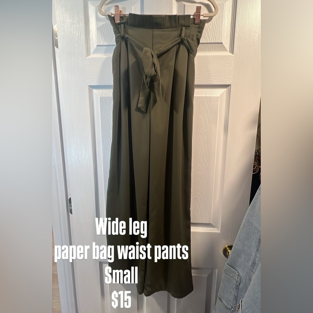 Chic Olive Paper Bag Waist Skirt